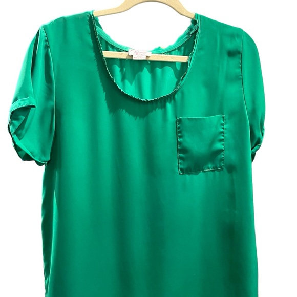 Original Penguin Kelly Green Silk Blouse Large - Picture 3 of 7